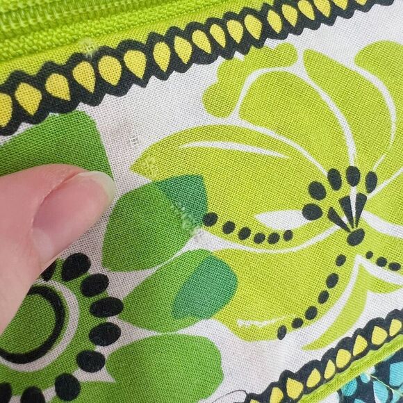 Vera Bradley Retired Limes Up Green Quilted Patterned Backpack Laptop Bag - Picture 9 of 13
